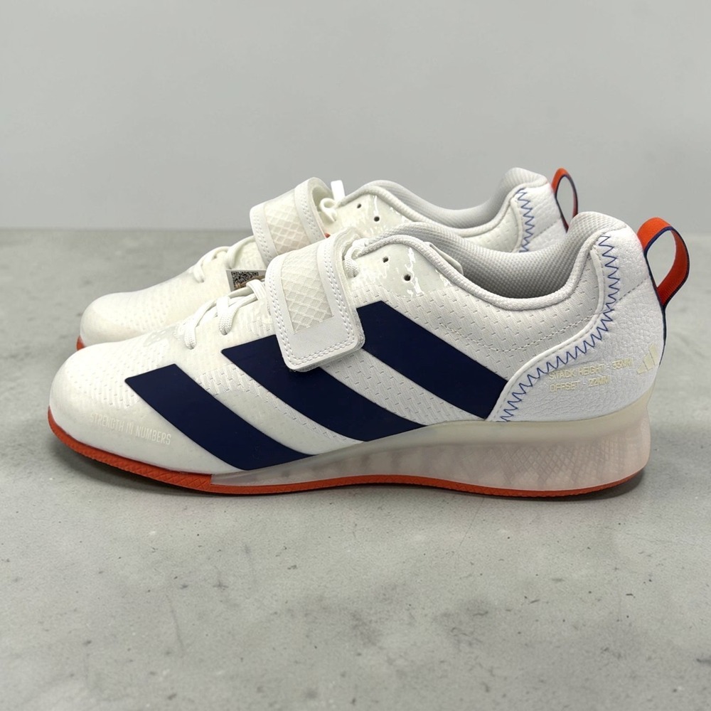 Adidas Adipower Weightlifting 3 Men's 9 Cloud White‎ Blue JP9872 Lifting New - Picture 3 of 9
